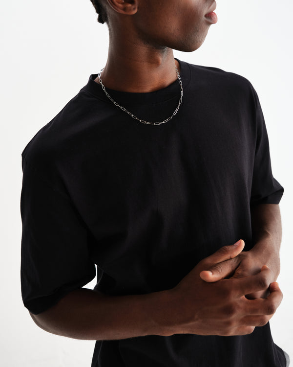 wax london men's Milton - Black Organic Compact Cotton T-Shirt