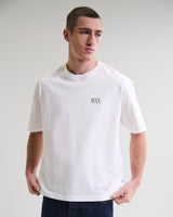 wax london men's Milton - White And Green Botanical Graphic Cotton T-Shirt