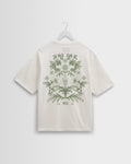 Milton - T-shirt en coton imprimé graphique botanique blanc et vert