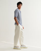 wax london men's Naples - Light Blue Mini Geometric Knitted Polo