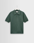 Naples – Seegrünes Retro-Poloshirt aus Strick mit Rautenmuster