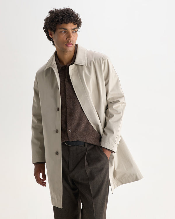 wax london men's Navarino - Stone Water Repellent Twill Mac