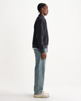 wax london men's Newington - Charcoal Brush Back Fleece Sweatshirt