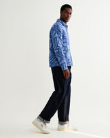 wax london men's Park - Bright Blue Tonal Applique Jacket