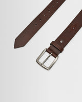 wax london men's Paton - Brown Embroidered Leather Belt