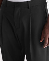 wax london men's Piper - Black Wool Blend Twill Trouser