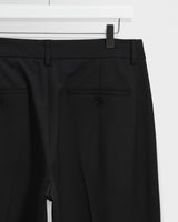 wax london men's Piper - Black Wool Blend Twill Trouser