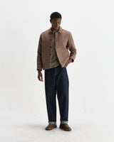 wax london men's Rockley - Brown Floral Quilted Cotton Overshirt