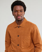 wax london men's Rockley - Rust Honeycomb Jacquard Overshirt