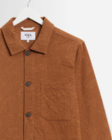 wax london men's Rockley - Rust Honeycomb Jacquard Overshirt