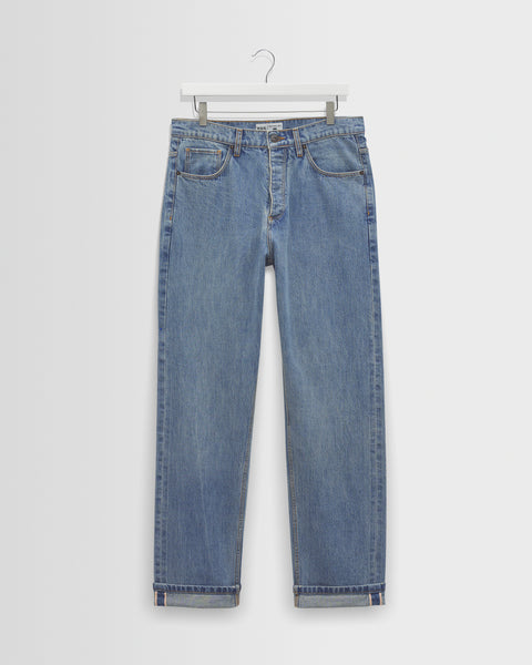 Russell - Blue Wash Selvedge Straight Fit Denim Jeans