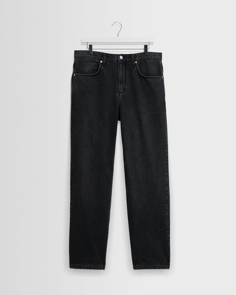 Russell - Jean droit en denim noir délavé