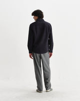 wax london men's Shelly - Navy Seersucker Corduroy Shirt