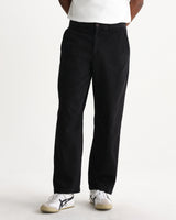 wax london men's Sidford - Black Cotton Canvas Barrel Trousers