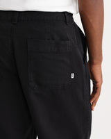 wax london men's Sidford - Black Cotton Canvas Barrel Trousers