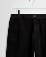 wax london men's Sidford - Black Cotton Canvas Barrel Trousers