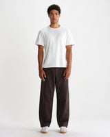 wax london men's Sidford - Brown Cotton Canvas Barrel Trousers