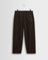 wax london men's Sidford - Brown Cotton Canvas Barrel Trousers