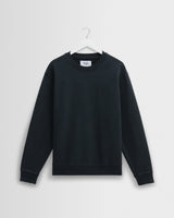 wax london men's Sidney - Washed Black Brushed Organic Cotton Sweatshirt