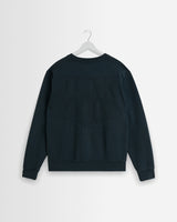 wax london men's Sidney - Washed Black Embroidered Brushed Cotton Sweatshirt