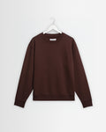 Sidney – Sweatshirt aus gewaschener, brauner Baumwolle mit Loopback-Innenseite