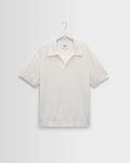 Siena – Ecru-Bouclé-Strickpoloshirt