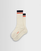 wax london men's Thorpe - Ecru And Navy Edge Stripe Socks