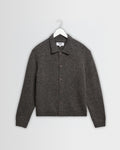Tristan - Polo manches longues en maille duveteuse anthracite
