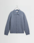 Tristan - Polo manches longues en maille duveteuse bleu clair