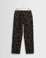 wax london men's Tyne - Black And Khaki Chenille Jacquard Trousers