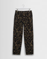 wax london men's Tyne - Black And Khaki Chenille Jacquard Trousers