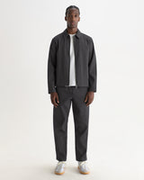 wax london men's Tyne - Dark Navy And Ecru Double-Faced Stripe Cotton Trousers