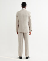 wax london men's Vigo - Natural Linen Double-Breasted Blazer