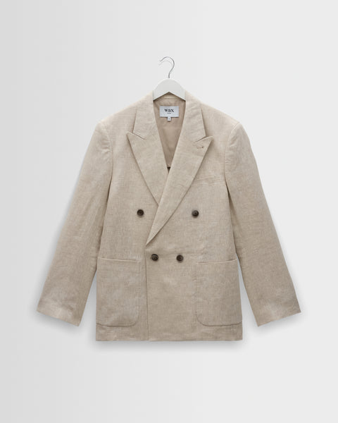 Vigo - Blazer croisé en lin naturel