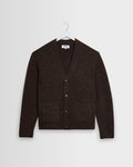 Walker – Schokobraune flauschige Strickjacke aus Wolle