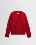 Walker – Rote flauschige Strickjacke aus Wolle