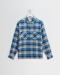 Whiting – Overshirt mit blauem und ecrufarbenem Oran-Karomuster