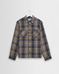 Whiting – Overshirt aus blauem und mehrfarbigem Körnerkaro