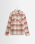 Whiting – Ecru und rot kariertes Web-Overshirt
