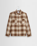 Whiting – Overshirt mit überlappendem Karomuster in Natur und Ecru