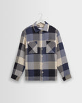 Whiting – Marineblau und Ecru Kariertes Overshirt im Blockdesign