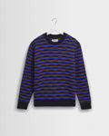 Wilde - Blue And Brown Bobble Stripe Crew Jumper