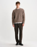 wax london men's Wilde - Brown And Grey Mohair Twist Crew Jumper