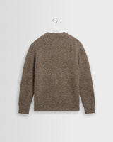 wax london men's Wilde - Brown And Grey Mohair Twist Crew Jumper