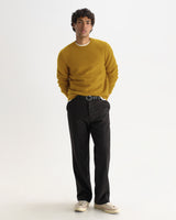 wax london men's Wilde - Olive Fluffy Wool Crewneck